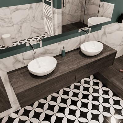 Mondiaz Lush Barco badmeubel eiken Dark brown 180 cm 2 lades mdf 2 waskommen beide zijden zonder kraangat Mondiaz Lush Barco badmeubel eiken Dark brown 180 cm 2 lades mdf 2 waskommen beide zijden zonder kraangat