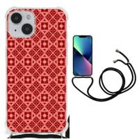 iPhone 14 Doorzichtige Silicone Hoesje Batik Rood - thumbnail