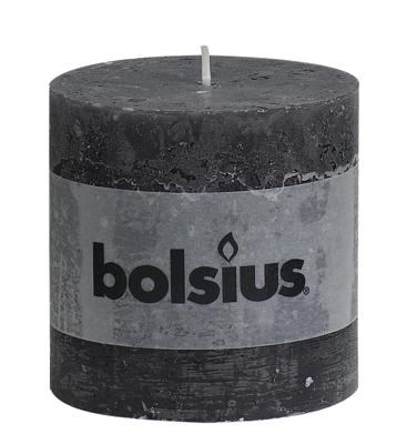 Bolsius kaars rustiek 10x10 cm antraciet