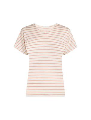 Icebreaker Drayden Reversible SS Top Stripe T-shirt Dames Ecru Heather/Desert Sand M