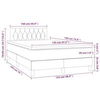 Boxspring met matras stof lichtgrijs 120x190 cm - thumbnail