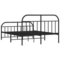 Bedframe met hoofd- en voeteneinde metaal zwart 140x200 cm - thumbnail