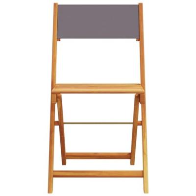 Bistrostoelen 2 st massief acaciahout en stof antracietkleurig