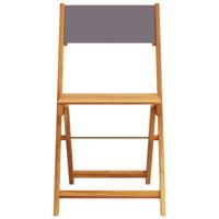 Bistrostoelen 2 st massief acaciahout en stof antracietkleurig - thumbnail
