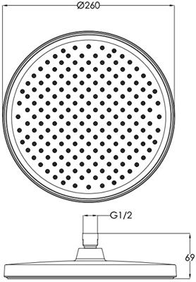 Ben Beam hoofddouche rond Ø26x6,9cm RVS-look Ben Beam hoofddouche rond Ø26x6,9cm RVS-look