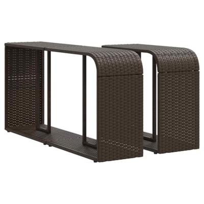 10-delige Loungeset met kussens poly rattan bruin