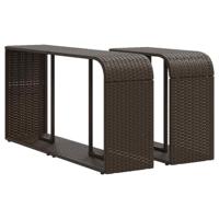 10-delige Loungeset met kussens poly rattan bruin - thumbnail