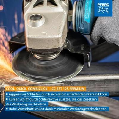 PFERD TOOLS 49350072 Combiclick set 19-delig Ø 125 mm M14 bewerkingen grof tot gepolijst voor haakse slijper Diameter 125 mm