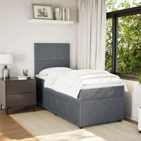 Boxspring met matras fluweel donkergrijs 90x190 cm - thumbnail