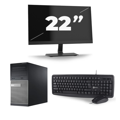Dell Optiplex 3020 Micro Tower - Intel Core i7-4e Generatie - 16GB RAM - 256GB SSD - Windows 10 + 1x 22 inch Monitor