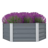 VidaXL Plantenbak verhoogd 129x129x46 cm gegalvaniseerd staal grijs - thumbnail