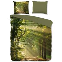 Good Morning Dekbedovertrek WOODS 200x200/220 cm groen - thumbnail