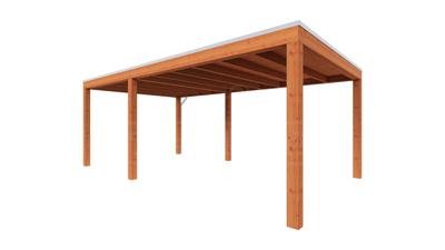 Trendhout Overkapping Palermo 610x370 cm- Plat dak- Hout- Trendhout