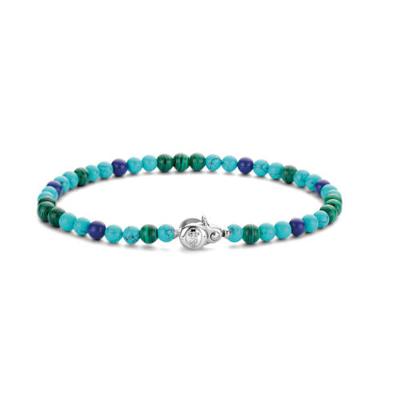 TI SENTO-Milano 2908TM Armband Beads zilver-blauwtinten 4 mm 19,5 cm