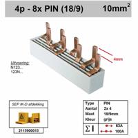 RCD36 Kamrail 3F N voor 2 groepen 400V 2x 4 polig 63A P04008G40 - thumbnail