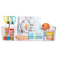 mDesign - Organizer - perfecte opbergbak/bureau-organizer - geweldig voor teken- en knutselspullen en naaigerei - plastic - doorzichtig - thumbnail