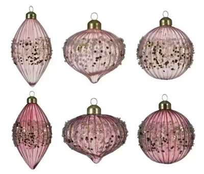 Kerstbal glas rand a6 hangdeco Decoris - Decoris