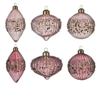 Kerstbal glas rand a6 hangdeco Decoris - Decoris - thumbnail