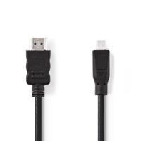 Nedis High Speed HDMI-Kabel met Ethernet | HDMI Connector | HDMI Micro-Connector | 4K@30Hz | 10.2 Gbps | 2.00 m | Rond | PVC | Zwart | Doos - - thumbnail