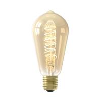 Calex LED Full Glass Flex Filament Rustik Lamp 240V 4W 200lm E27 ST64, Gold 2100K Dimmable, energy label A - thumbnail
