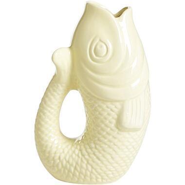 Vaas Koi - off-white - keramiek - 21x13x9 cm - Leen Bakker