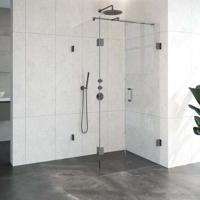 Douchecabine Compleet Just Creating Profielloos 3-Delig 90x100 cm Gunmetal Sanitop - thumbnail