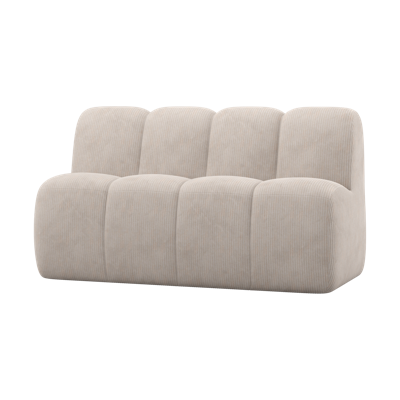 Woood Mojo eetkamerbank 164 cm met rugleuning ribstof Ecru