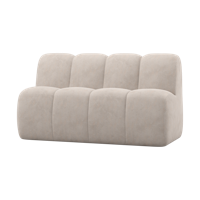 Woood Mojo eetkamerbank 164 cm met rugleuning ribstof Ecru - thumbnail