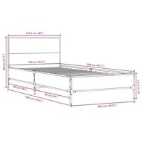 Bedframe bewerkt hout en metaal grijs sonoma eiken 100x200 cm - thumbnail