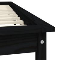 Bedframe massief grenenhout zwart 200x200 cm - thumbnail