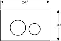 Geberit Drukplaat Sigma 40, 2-toets Round Glas Lava - thumbnail