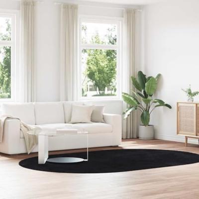 VidaXL Hoogpolig vloerkleed navarra 300x200 cm polyester zwart VidaXL Hoogpolig vloerkleed navarra 300x200 cm polyester zwart