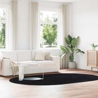 VidaXL Hoogpolig vloerkleed navarra 300x200 cm polyester zwart - thumbnail