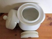 3240 Mini-Gärtopf creme 4,0 l mit Deckel und Steinen Fermentatiepot - thumbnail