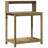 Oppottafel met schappen 82,5x50x109,5 cm gempregneerd hout - thumbnail