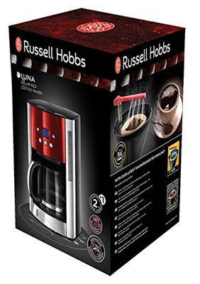 Russell Hobbs 23240-56 Luna Solar Red - Filterkoffiezetapparaat met glazen kan - Rood