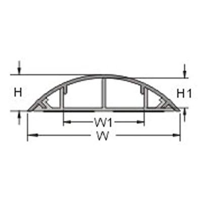 TRU COMPONENTS Kabelbrug 1593129 PVC Grijs Aantal kanalen: 1 1000 mm Inhoud: 1 stuk(s)