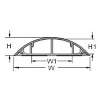 TRU COMPONENTS Kabelbrug 1593129 PVC Grijs Aantal kanalen: 1 1000 mm Inhoud: 1 stuk(s) - thumbnail