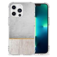 Apple iPhone 13 Pro Stevig Telefoonhoesje Wood Concrete - thumbnail