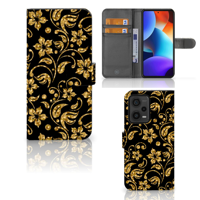 Xiaomi Redmi Note 12 Pro Plus Hoesje Gouden Bloemen - thumbnail
