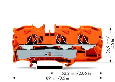 WAGO 2010-1302 Doorgangsklem 10 mm Spanveer Oranje 25 stuk(s)