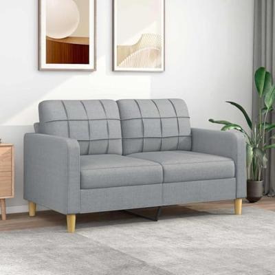 Tweezitsbank 140 cm stof lichtgrijs