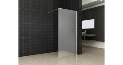 Saqu Splash inloopdouche met chroom muurprofiel 90x200cm Nano matglas