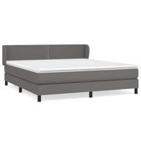 Boxspring met matras kunstleer grijs 180x200 cm - thumbnail