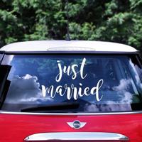 Autosticker Just Married wit - thumbnail