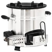 Houtkachel met USB-ventilator 35,5x26x28 cm roestvrijstaal - thumbnail