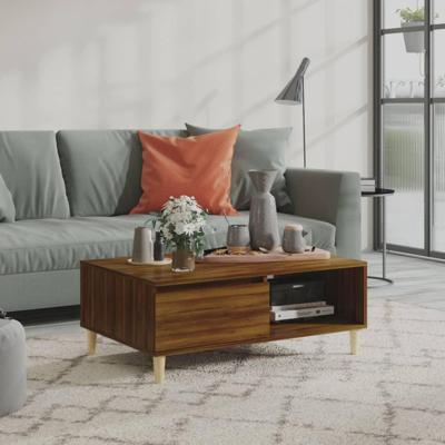 Salontafel 90x60x35 cm bewerkt hout bruin eikenkleur