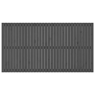 Hoofdbord wandmontage 204x3x110 cm massief grenenhout grijs
