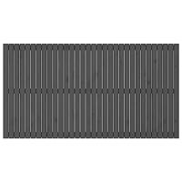 Hoofdbord wandmontage 204x3x110 cm massief grenenhout grijs - thumbnail