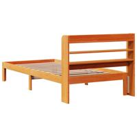 Bedframe zonder matras massief grenenhout wasbruin 75x190 cm - thumbnail
